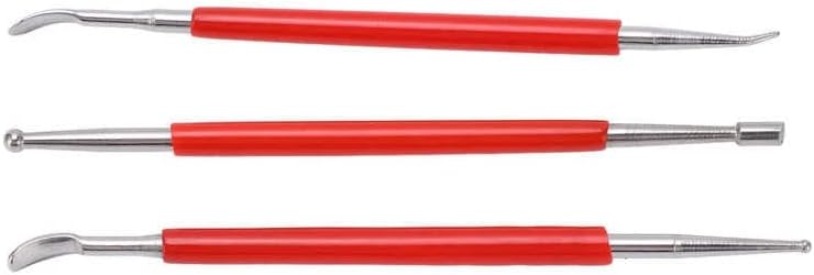 3 יחידות כפול סוף התחקות מנקדים חרט קטן נייד אדום חרס פיסול כלים עבור גילוף דוגמנות פיסול קמטים עט| | -